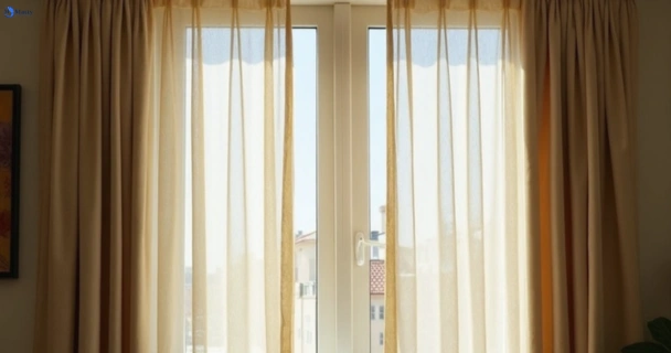 Dusty and dull curtains in derrimut-vic before steam cleaning